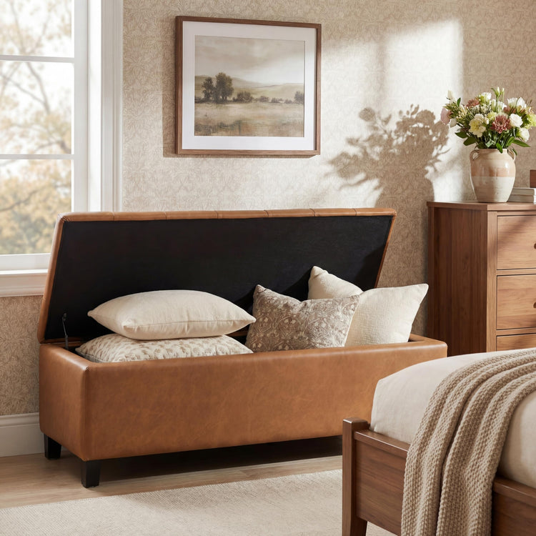 Ottilie Faux Leather Storage Ottoman Bench