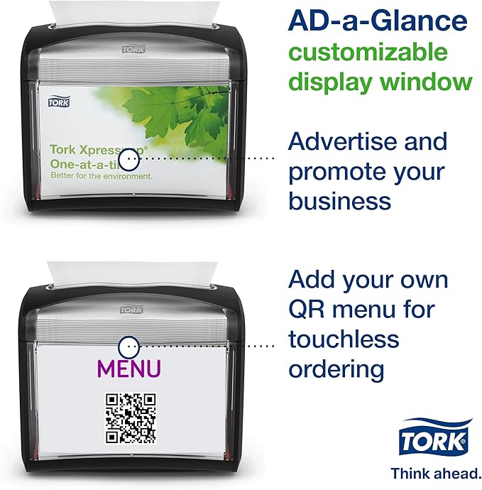 Tork Xpressnap Napkin Dispenser Black, N4 Compatible, Signature Range 4-Pack (6232100)