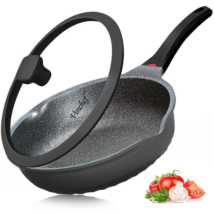 12.5Inch Black Deep Nonstick Skillet