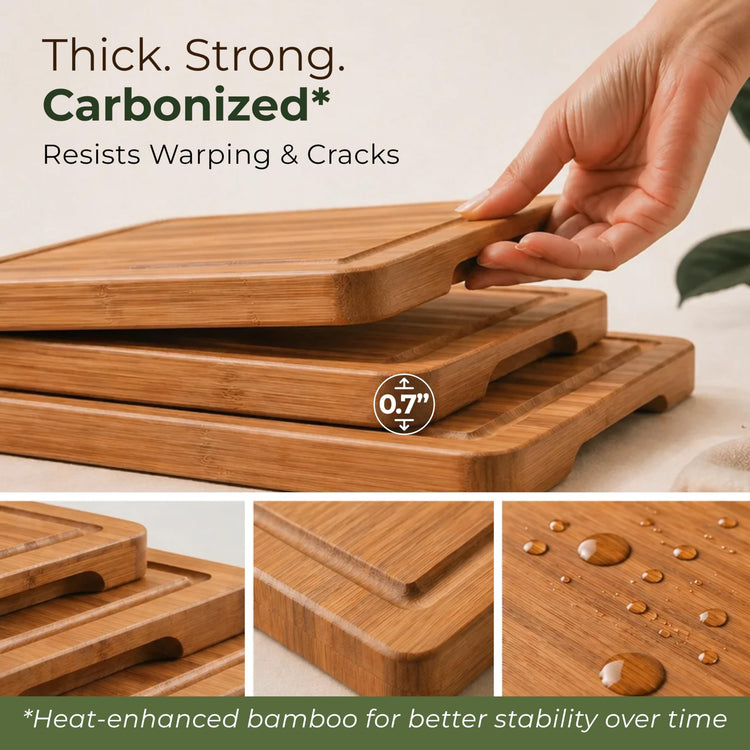 Wooden Cutting Board Set of 3 (3 Count)