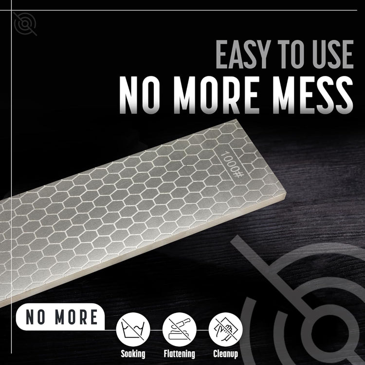 Heavy Duty Diamond Sharpening Stone Set, 2-Sided Fine 1000 Grit/Coarse 400 Grit Sharpening Plate, Fast & Efficient Knife Sharpener for Razor Sharp Knives and Chisels from Schaaf Tools