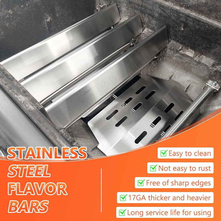 Grill Parts for Weber Genesis 300 Series, 19.5âGrill Grates & Flavorizer Bars, Heat Deflector for Weber E/S310, 320, 330 with Front Control Knobs, Replacement for Weber 7528, 7524, 7620, 7622, 65505