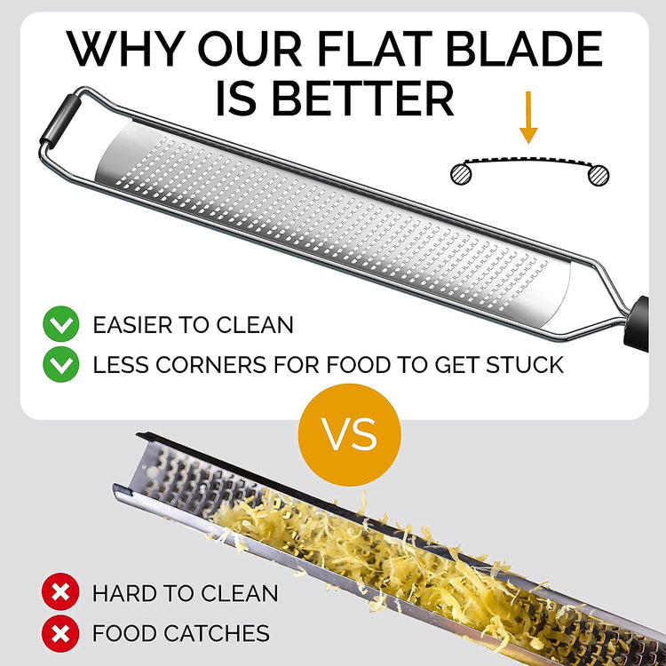 DESIGNED BY CHEFS ~ Premium Lemon Zester Grater With Perfectly Angled Teeth ~ Ideal for Citrus