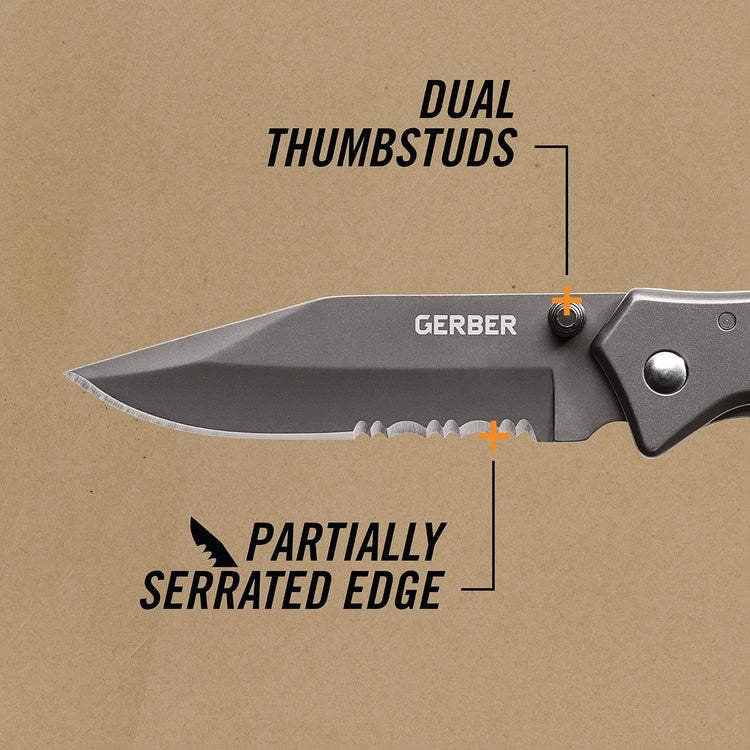 Gerber Gear Paraframe EDC Folding Pocket Knife with Safety Lock for Everyday Carry, Gifts for Men