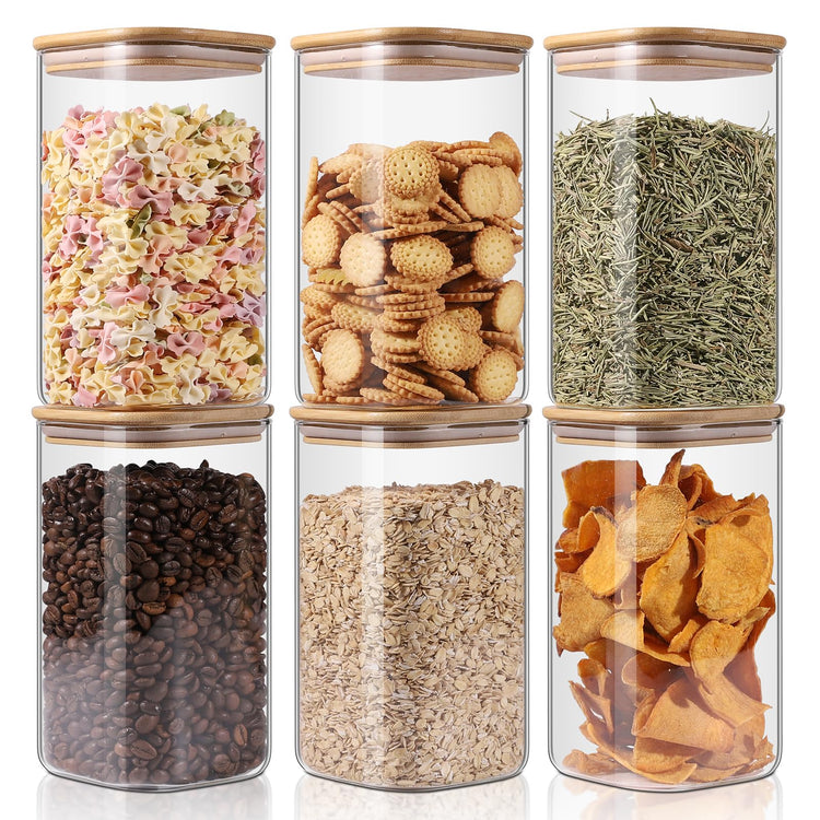 Glass Storage Jars 6 Pack (6 Ounce)
