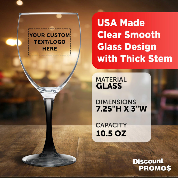 Custom Nuance Wine Glasses by ARC 10.5 oz. Set of 10 (100 Count)
