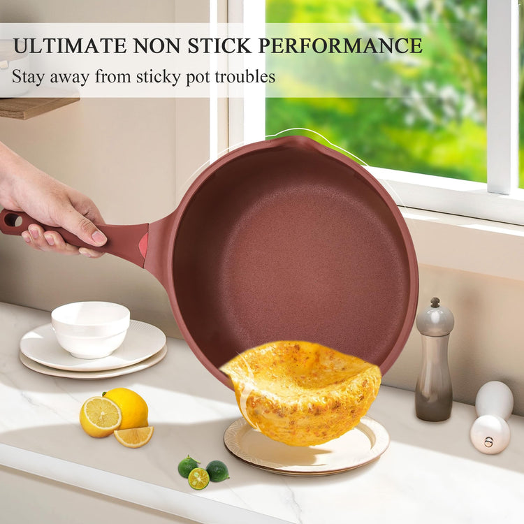 12" Terracotta Nonstick Ceramic Red Frying Pan