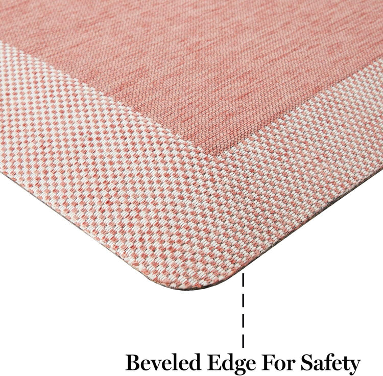 Martha Stewart Mira Modern Heathered Anti-Fatigue Air-Infused Kitchen Mat, Spice Red, 19.6"x39"