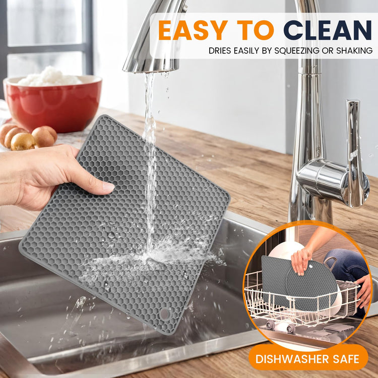 Silicone Trivet Mats 4 Heat Resistant Pot Holders Multipurpose Non