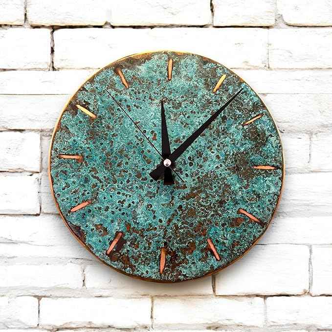 Handmade Copper Wall Clock Artisan Touch in Every Piece - Tree of Time Wall Decor Clock for Living Room, Office, Kitchen & Bedroom (Pure Copper, 17.7)