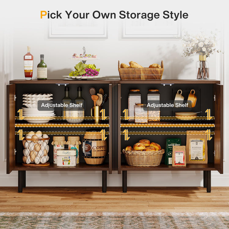 Set of 2 Sideboard Buffet with Storage