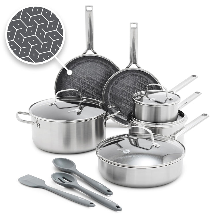 Hybrid APEX 13 Piece Stainless Steel Ceramic Nonstick Cookware Set