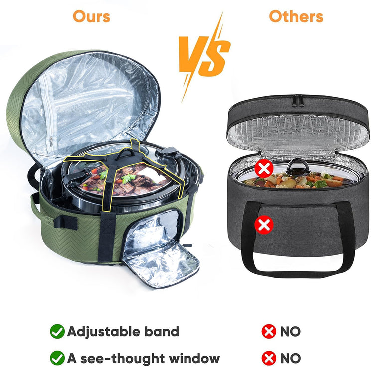 Insulated Slow Cooker Carrying Bag for 6