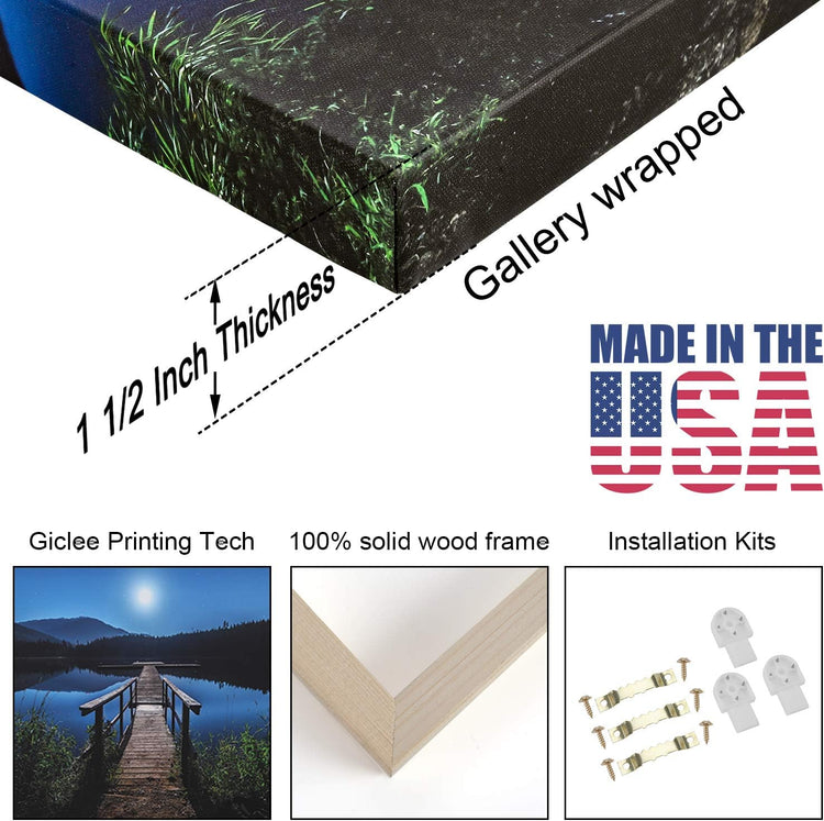 Looife Kitchen Still Life Canvas Wall Art, 16x12 Inch Gallery Wrapped Red Wine with Cheese Picture Prints Wall Decor, Food Art Deco for Dining Room and Bar Decoration