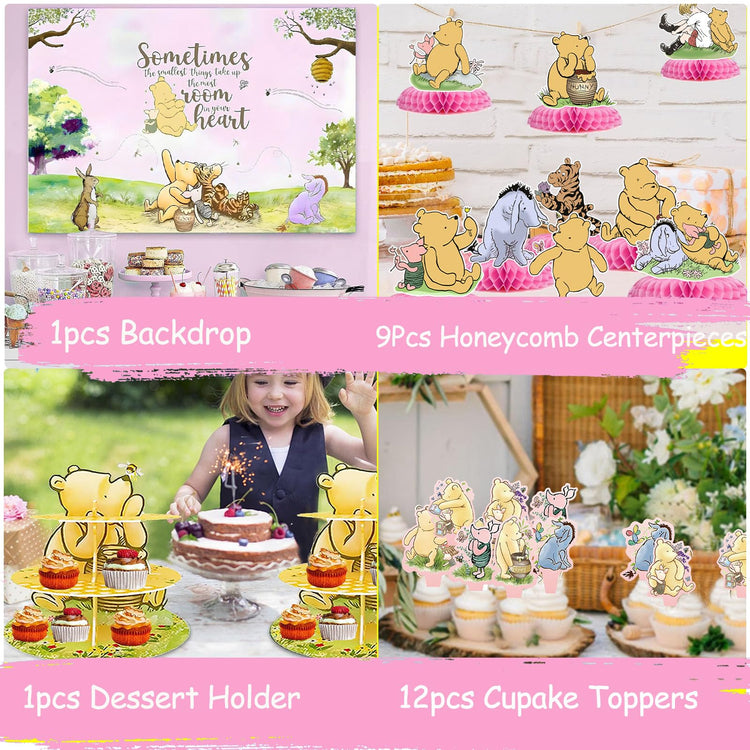 Pink Classic Winnie Baby Shower Decorations Kit