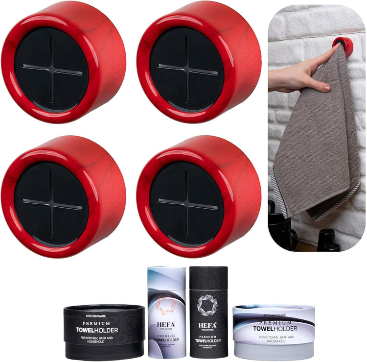 HEFA Towel Holder, Towel Hooks, Dish Towel Holder, Kitchen Organization, Bathroom Accesories, Kitchen Towel Hook, Kitchen Towel Holder, Christmas Gift, Kitchen Gadgets 4 Pack