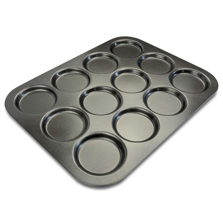 EXULTIMATE Muffin Top Pan Professional Pansuffin Pan Non Stick 12 Cavity Baking Moon Pie Whoopie Pie Hamburger Bun