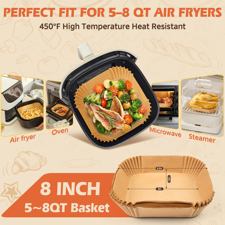 Air Fryer Liners Disposable 125 Pcs