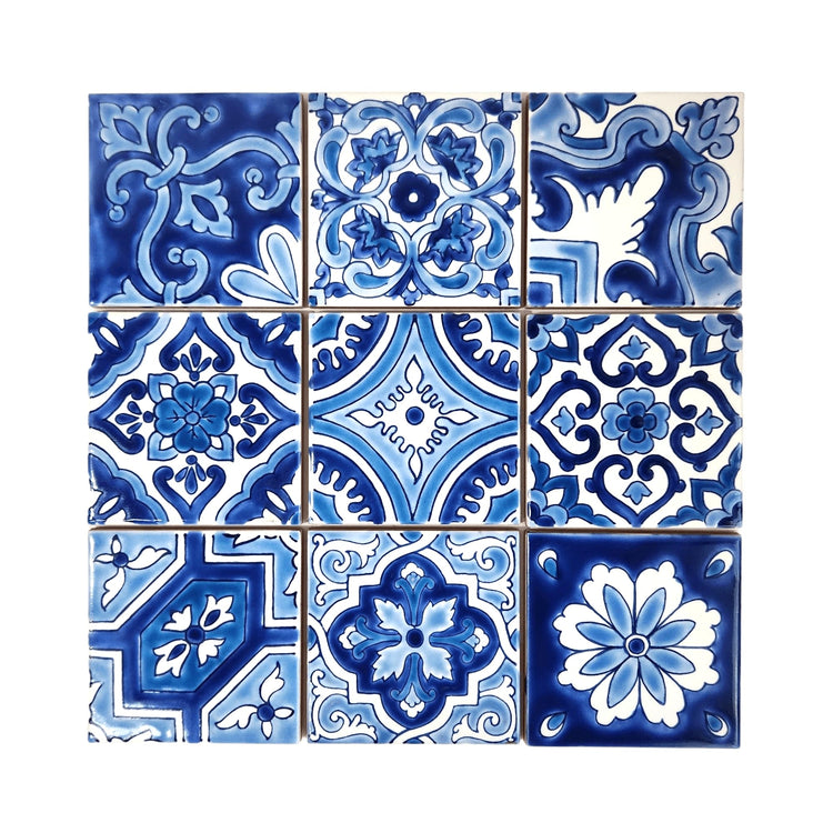 Set of 9 Decorative Ceramic Tiles