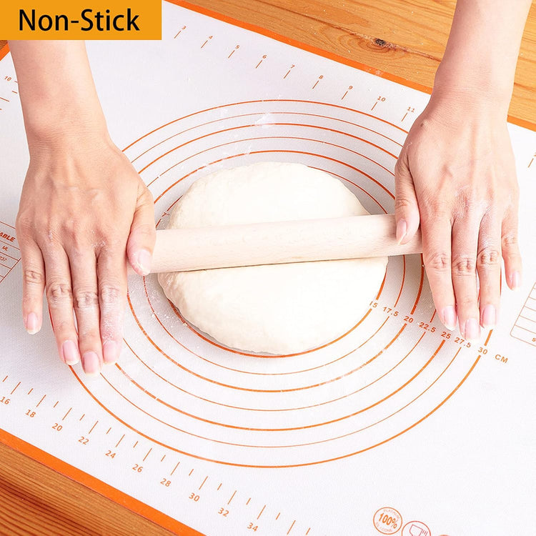 Silicone Baking Mat,Non Stick Rolling Dough with Measurements for Pie Pizza Cookies Fondant Making,Extra Thick Non Slip Silicone Pastry Mat