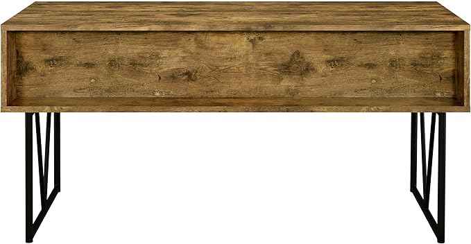 Coaster Home Furnishings Analiese Rustic 63-Inch 4-Drawer Home Office Computer Writing Desk Study Table with Storage Engineered Eco-Friendly Wood Look Laminate Sturdy Steel Base Rustic Nutmeg 800999