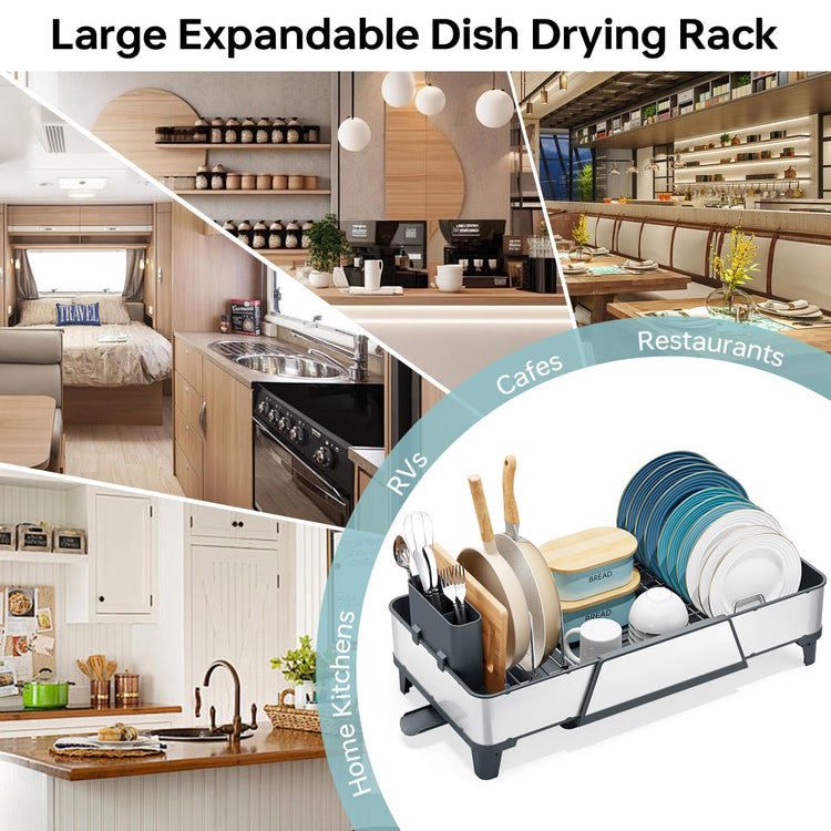 Expandable Dish Drying Rack for Kitchen Counter