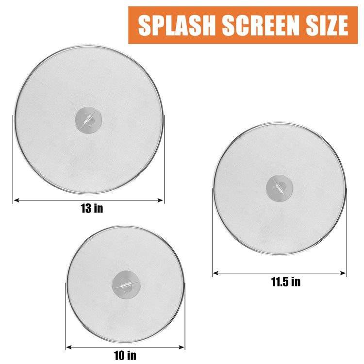3 Pack Splatter Screens for Frying Pan