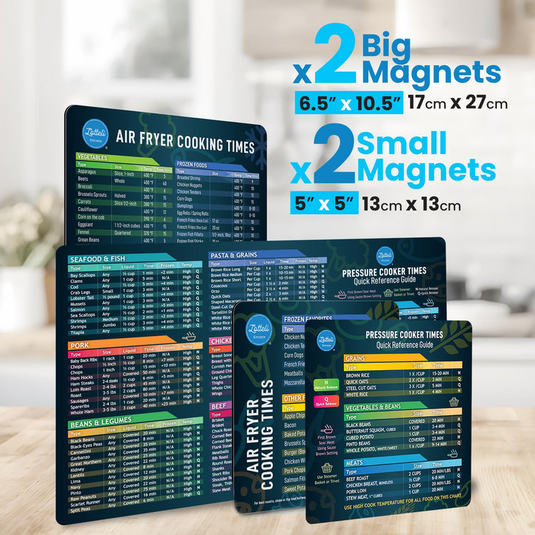 Air Fryer & Pressure Cooker Magnetic Cheat Sheet Set