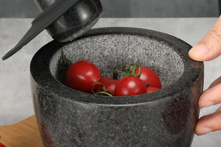 Mortar and Pestle Set Carved from Natural Granite