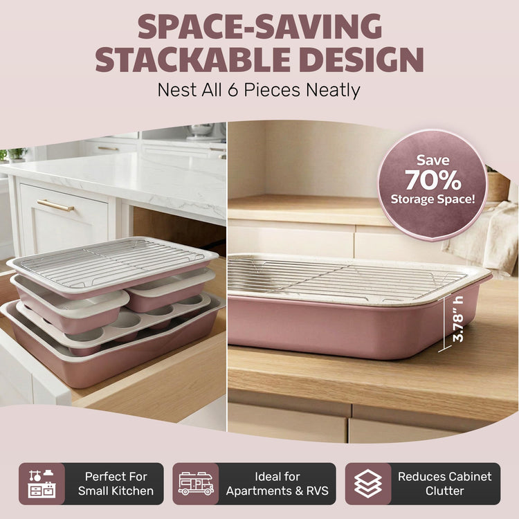 6 Pc Stackable Baking Pans Set (6 Count)