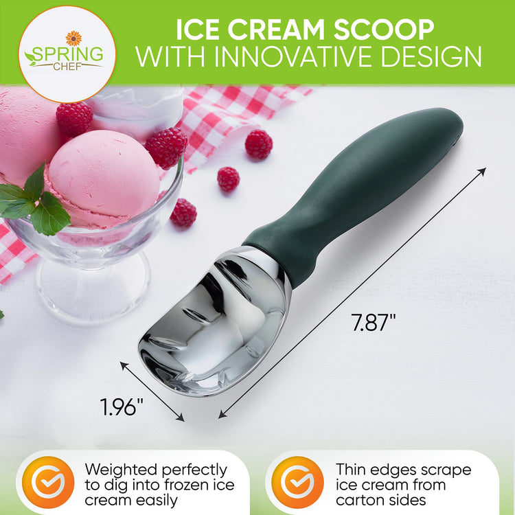Heavy Duty Ice Cream Scoop with Soft Grip Handle