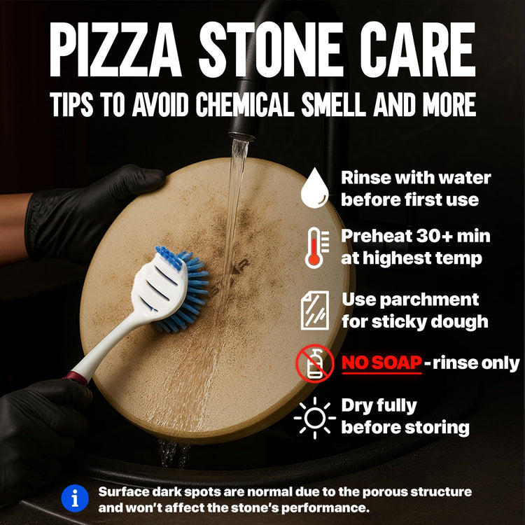 12 inch Pizza Stone for Oven and BBQ Grill with Handles
