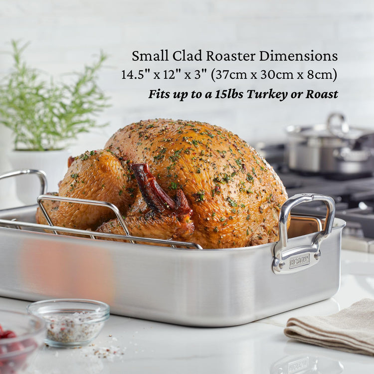 Provisions 14.5" Classic Clad Roaster with Stainless Steel Rack