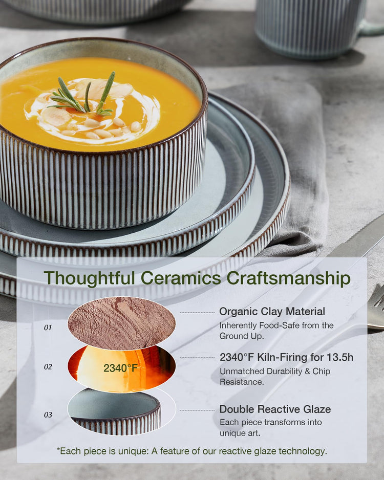 Star Stoneware Dinnerware Sets for 8 (24 Count)
