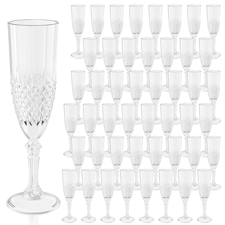 48 Pack Plastic Champagne Flutes (48 Count)