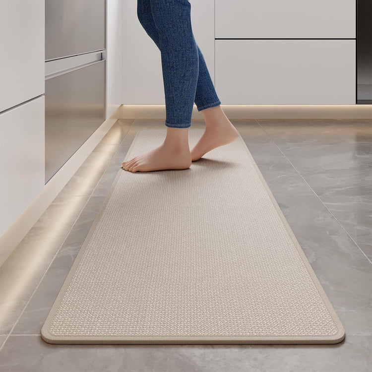 Kitchen Rugs and Mats Non Slip Washable, Absorbent Runner Rugs for Kitchen, Front of Sink, Kitchen Mats for Floor,Easy to Clean and Maintain Kitchen Floor mat(Beige, 17"x59")