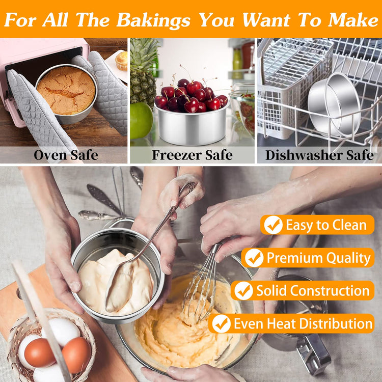 4 Inch Round Cake Pan Set of 3 (3 Count)