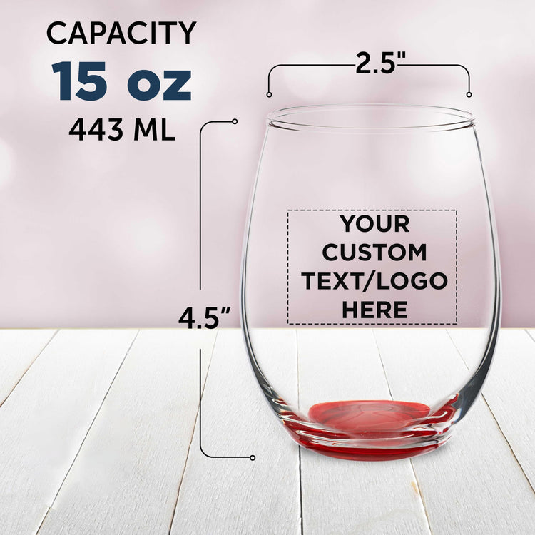 Custom Stemless Wine Glasses in Bulk by ARC Perfection (100 Count)
