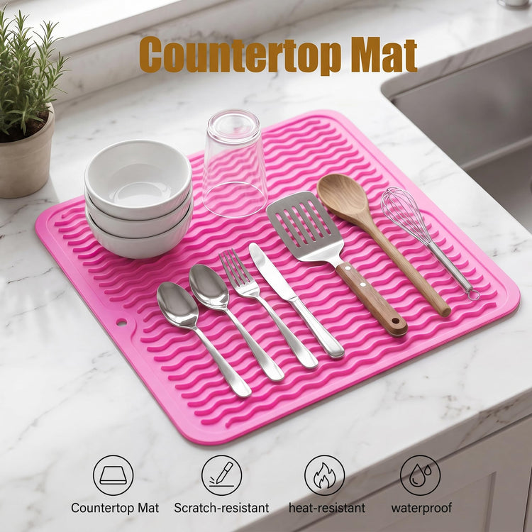 Silicone Dish Drying Mat for Multiple Usage