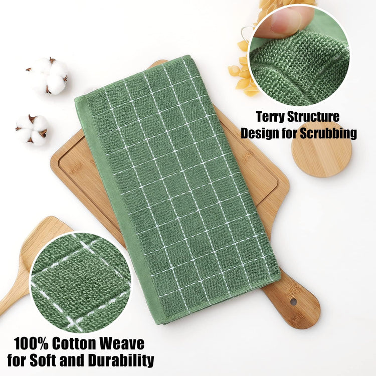 100% Cotton Terry Kitchen Dish Cloths (8 Count)