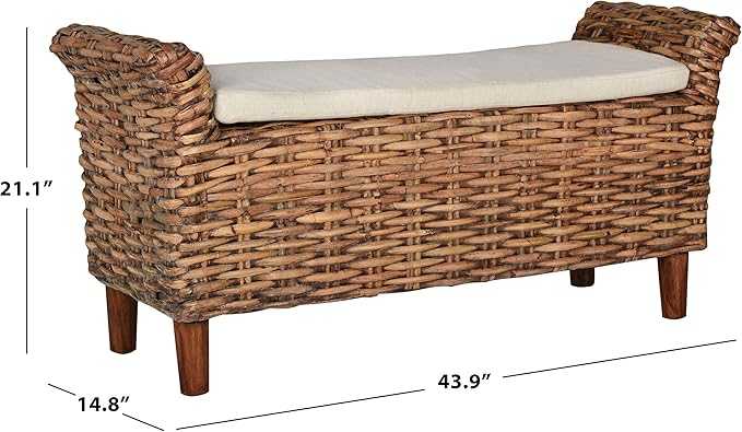 Safavieh Home Collection Palermo Brown and Eggshell Bench