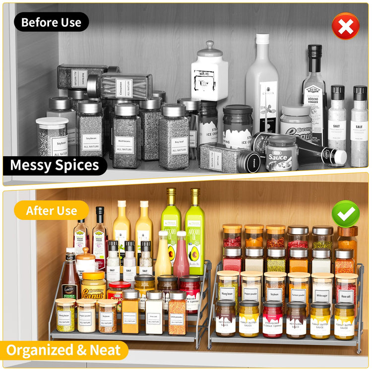 2 Pack Spice Rack Organizer for Cabinet