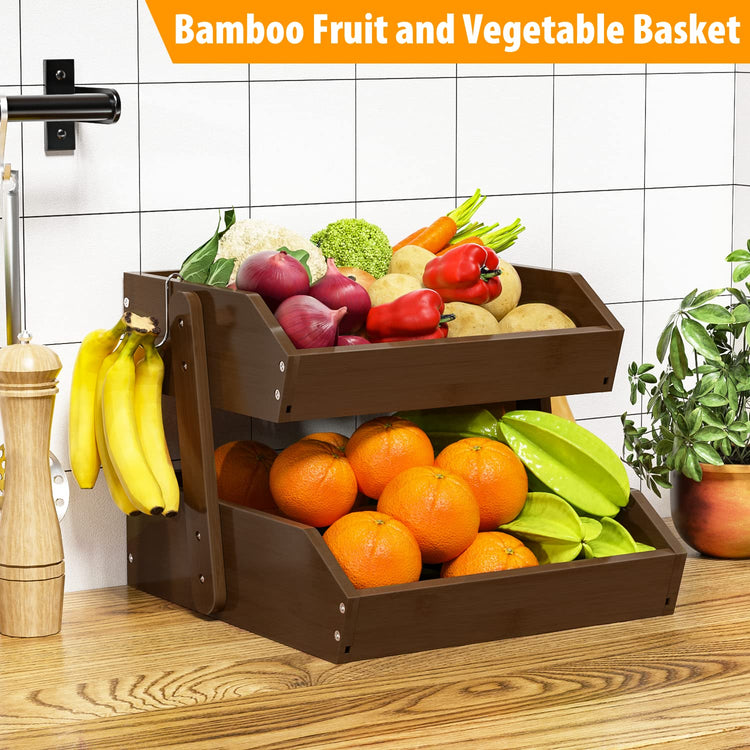 Bamboo Fruit Basket for Kitchen