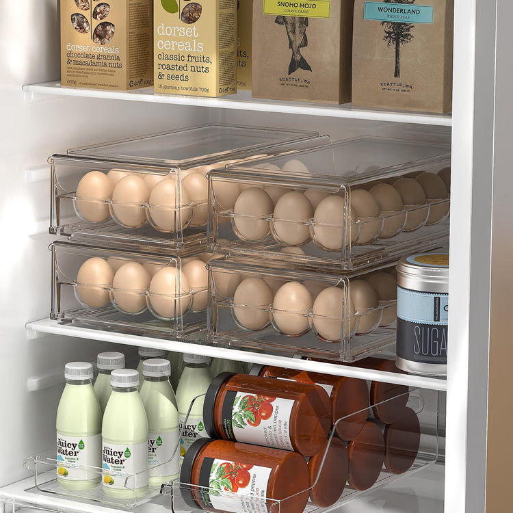 Egg Container for Refrigerator BPA Free Refrigerator Organizer Bins