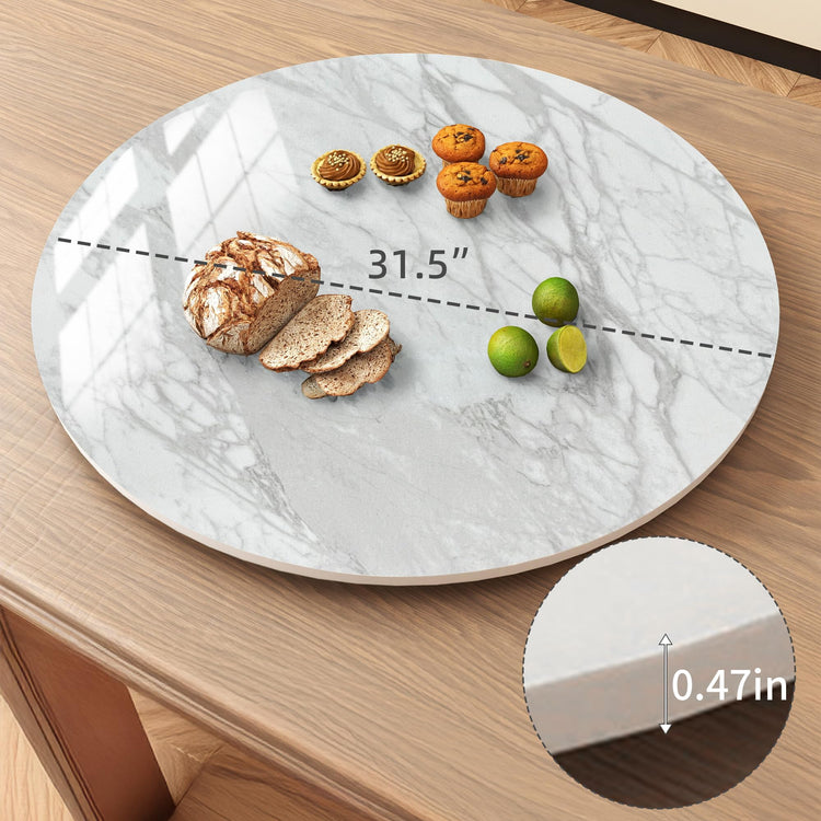 31.5" Lazy Susan for Table Top Tempered Glass Rotating Serving Tray for Dining Table