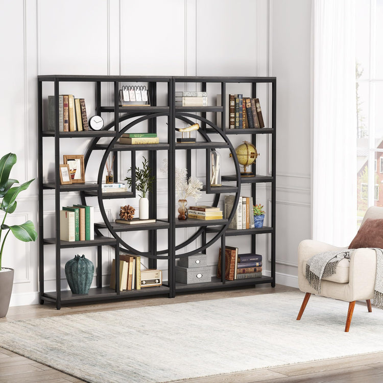 Bookshelf Industrial Etagere Bookcase (2 Count)
