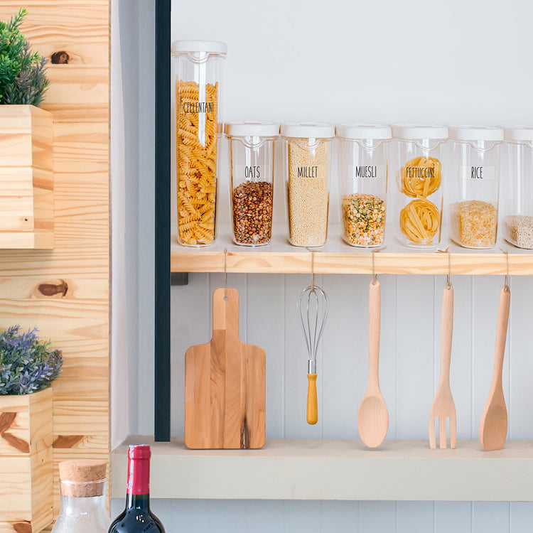 612 All Caps Minimalist Pantry Food Labels (612 Count)