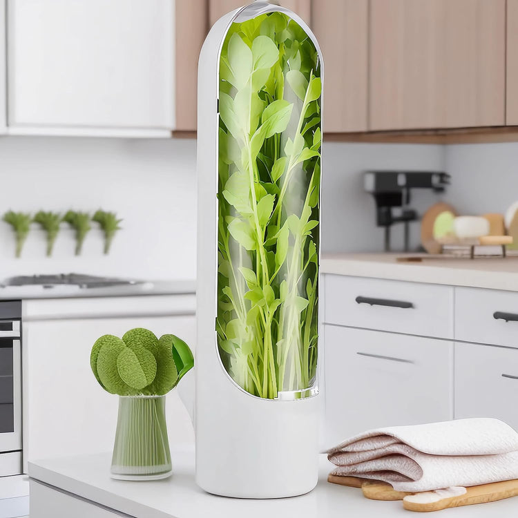 Herb Saver for Refrigerator, Fresh Herb Keeper, Herb Saver Pod Containers, Herb Fresh Keeper for Refrigerator,Herb Storage for Cilantro,Parsley, Asparagus,Keeps Vegetables Fresh for 2-3 Wee(2PCS)