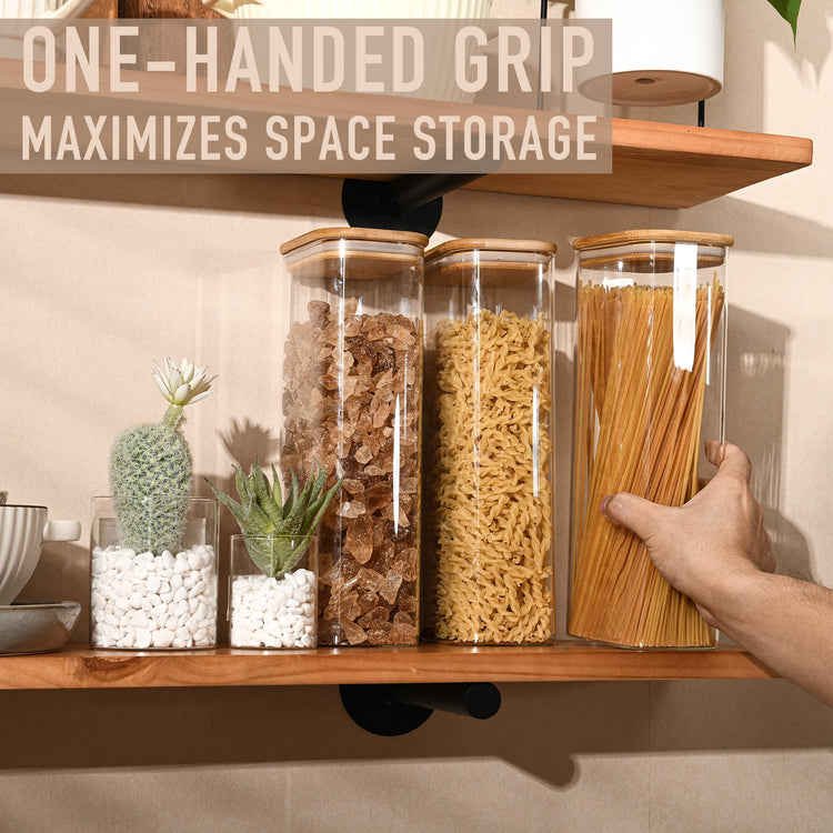 71oz Rectangle Airtight Glass Storage Containers with Bamboo Lids (3 Count)