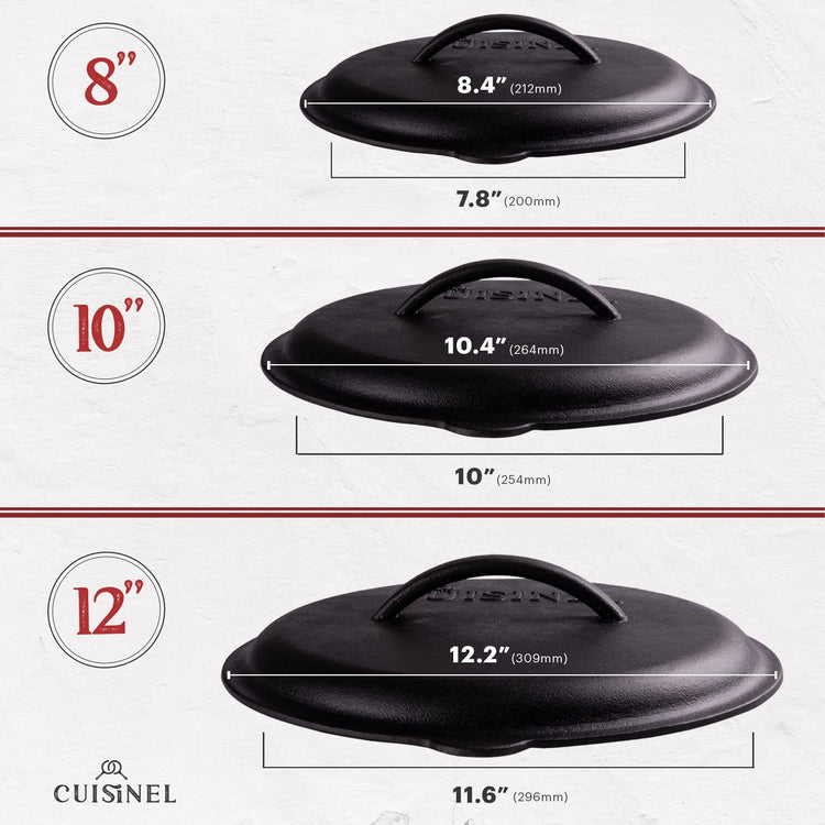 Cast Iron Skillet + Cast Iron Lid Set
